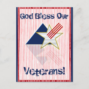 Carte Postale Que Dieu Bénisse Nos Vétérans !