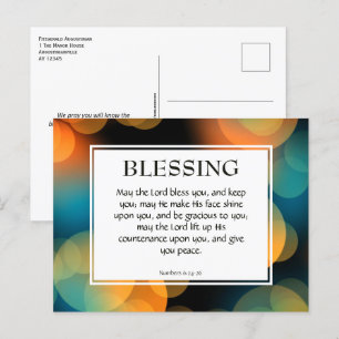 Carte Postale QUE LE SEIGNEUR VOUS BÉNISSE   Bible chrétienne Ve