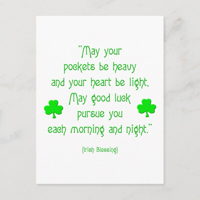 Carte Postale Que vos poches soient lourdes... (Devant)