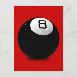 CARTE POSTALE QUÉBALL POOL JEU SPORTS AMUSANT ICON LOGO NOIR WHA