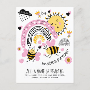 Carte Postale Queen Bees Best Friends Forever Cute