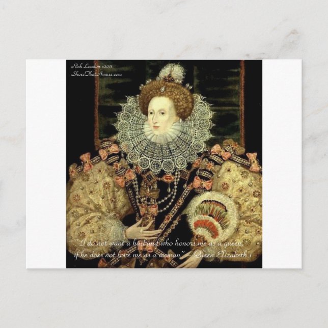 Carte Postale Queen Elizabeth 1 Love/Honor Love Citations Cadeau (Devant)