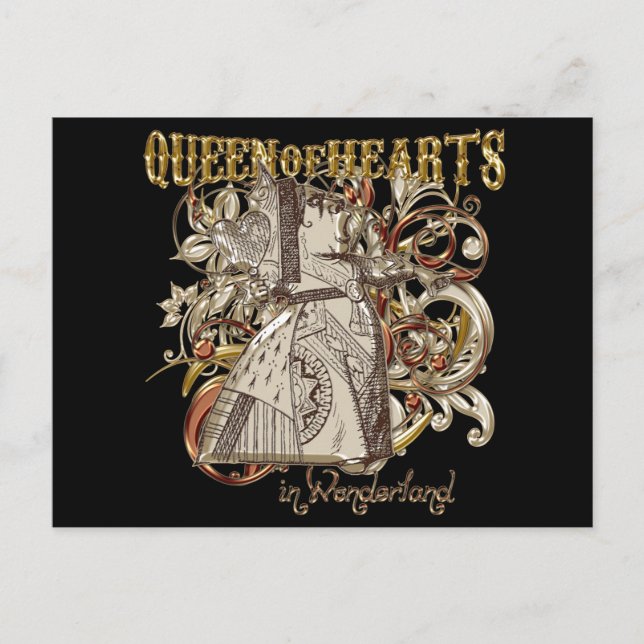 Carte Postale Queen of Hearts Carnivale Style (version or) (Devant)