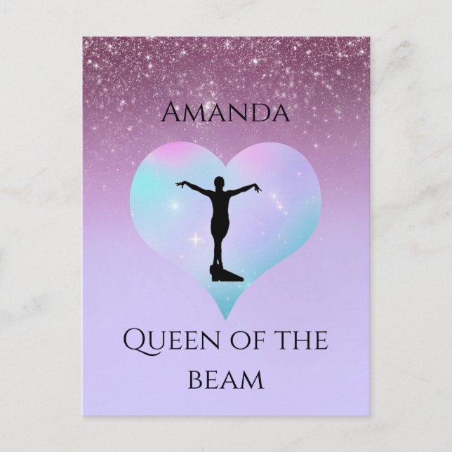 Carte Postale Queen Of The Beam Gymnastique Purple Ombre Parties (Devant)