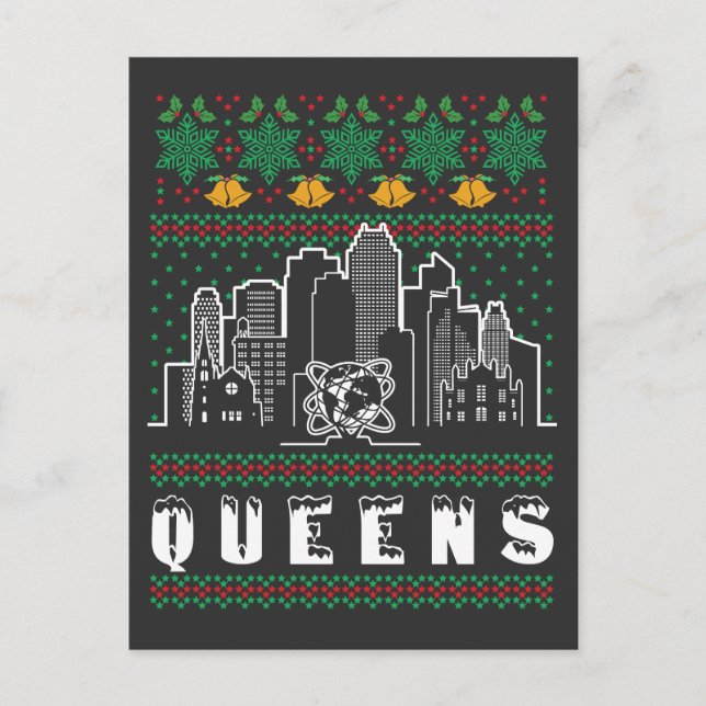 Carte Postale Queens New York Mauvais Noël (Devant)