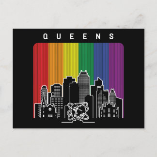 Carte Postale Queens New York Rainbow Flag LGBT Pride