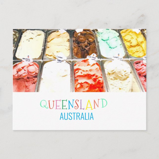 Carte Postale Queensland sorbet Australie funky voyage moderne (Devant)