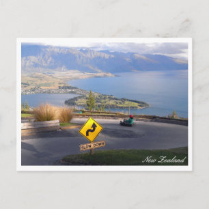 Carte Postale Queenstown Panorama, Luge riders, Nouvelle-Zélande