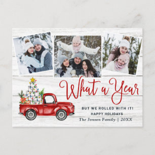 Carte Postale Quelle année Noël Camion de ferme rouge photo