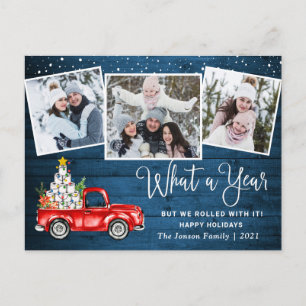 Carte Postale Quelle année Noël Camion de ferme rouge photo
