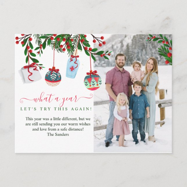 Carte Postale Quelle année Noël Photo Grey Holiday (Devant)