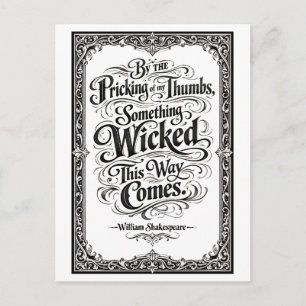 Carte Postale "Quelque chose de méchant arrive" Shakespeare