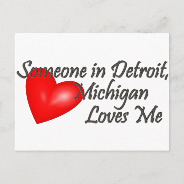 Carte Postale Quelqu'un à Detroit m'aime (Devant)