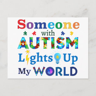 Carte Postale Quelqu'un avec AUTISM éclaire mon monde