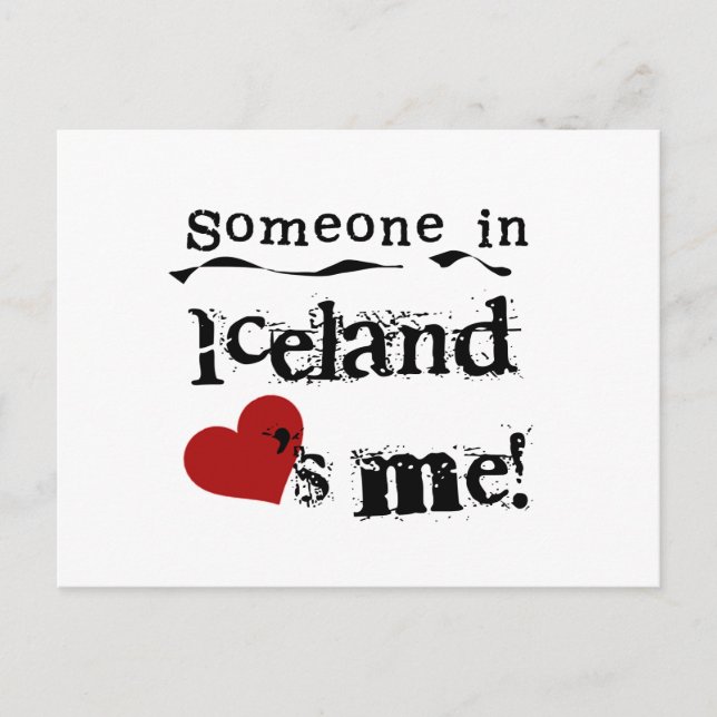 Carte Postale Quelqu'Un En Islande M'Aime (Devant)