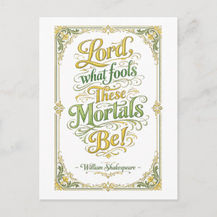 Carte Postale "Quels fous sont ces mortels" Shakespeare
