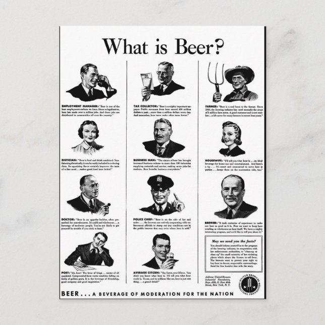 Carte Postale Qu'est-ce que la bière ? (Devant)
