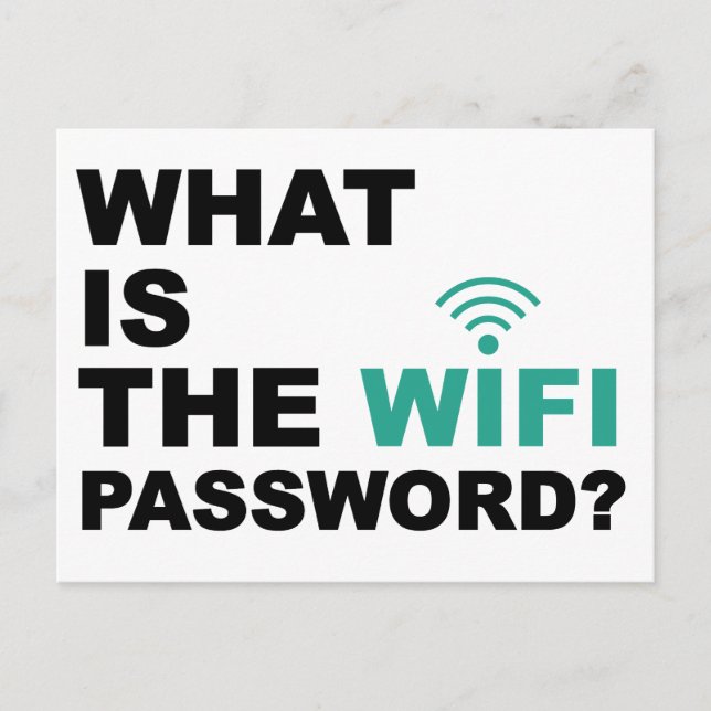 Carte Postale Qu'est-ce que le mot de passe WIFI drôle (Devant)