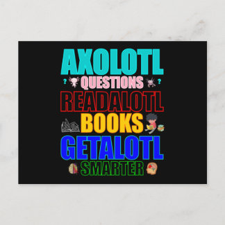 Carte Postale Questions Axolotl Lire Livres Obtenir des mots cou