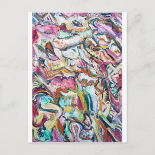 Carte Postale Quetzalcoatl rose (expressionnisme abstrait)