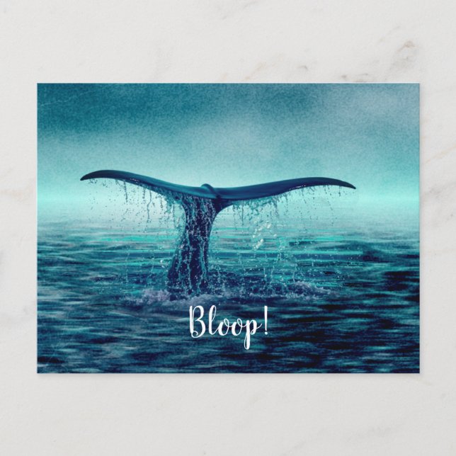 Carte Postale Queue de baleines au-dessus de l'océan Personnalis (Devant)