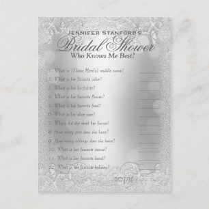 Carte Postale Qui connaît le jeu Me   Elégance argentée