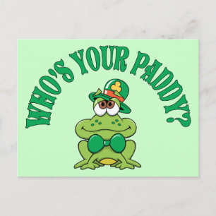 Carte Postale Qui est votre Paddy Irlandais Frog