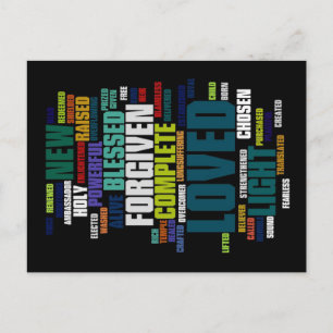 Carte Postale Qui je suis en Christ Arrière - plan Dark