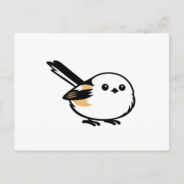 Carte Postale Quiet Minimal Long-Tailed Tit Illustration (Devant)