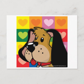Carte Postale Quilt of Hearts Chien