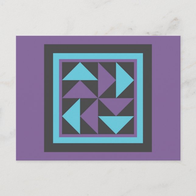Carte Postale Quilt - Volant Dutchman (violet/bleu (Devant)