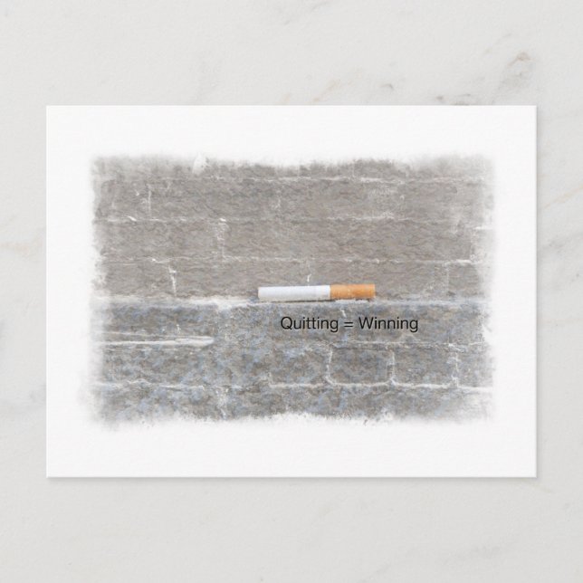Carte Postale Quitter = Gagner la Dernière cigarette anti-tabac (Devant)