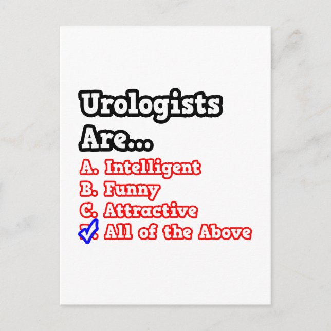 Carte Postale Quiz de l'Urologue...Plaisanterie (Devant)