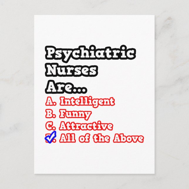 Carte Postale Quiz des infirmières psychiatriques...Plaisanterie (Devant)