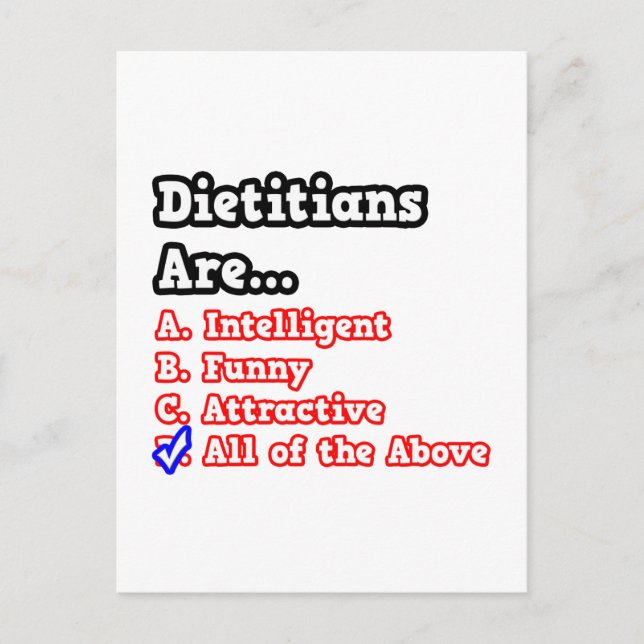 Carte Postale Quiz diététique...Plaisanterie (Devant)