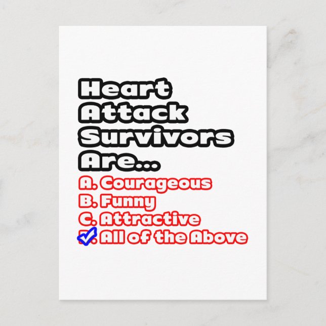 Carte Postale Quiz du survivant de l'attaque cardiaque (Devant)