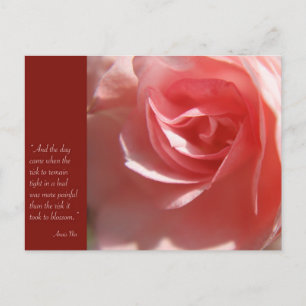 Carte postale Quote Anais Nin en rose