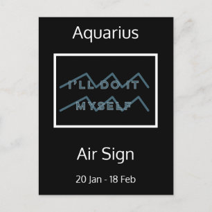 Carte Postale Quote Aquarius Zodiac bleu et blanc