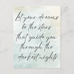 Carte Postale Quote d'inspiration Motivational Watercolor