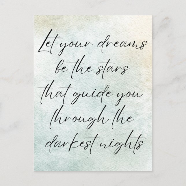 Carte Postale Quote d'inspiration Motivational Watercolor (Devant)