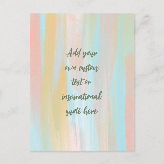 Carte Postale Quote Motivation Pastel personnalisé (Devant)