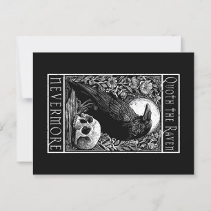 Carte Postale Quoth the Raven - Nevermore - Edgar Allan Poe art