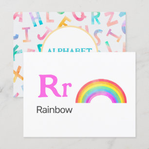 Carte Postale R est pour Rainbow - Alphabet Flash Card
