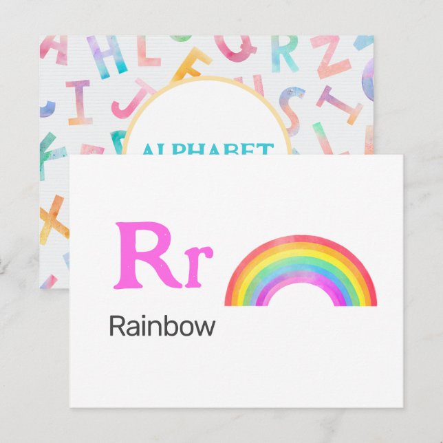Carte Postale R est pour Rainbow - Alphabet Flash Card (Devant / Derrière)