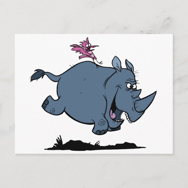 Carte Postale R est pour Rhino (Devant)
