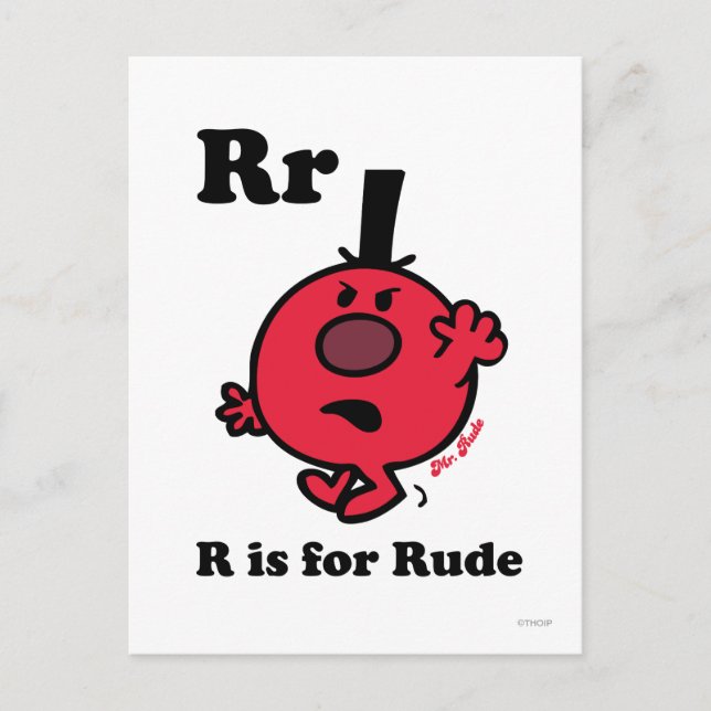 Carte Postale R est pour Rude (Devant)