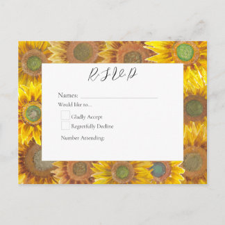Carte postale R.S.V.P Tournesols peints à la main