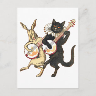 Carte postale Rabbit & Cat
