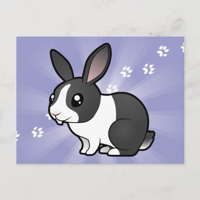 Carte Postale Rabbit de dessin (cheveux lisses à l'oreille uppy) (Devant)