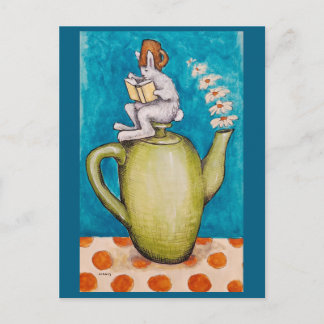 Carte Postale Rabbit Tea postcard